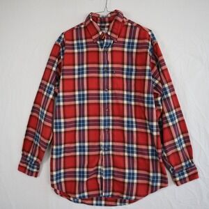 Brooks Brothers Flannel Shirt Mens Medium 346 Regular Fit‎ Button Up Long Sleeve